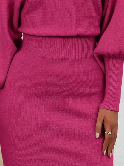 Hazel Blues® |  Lantern Sleeve Bodycon Sweater Dress