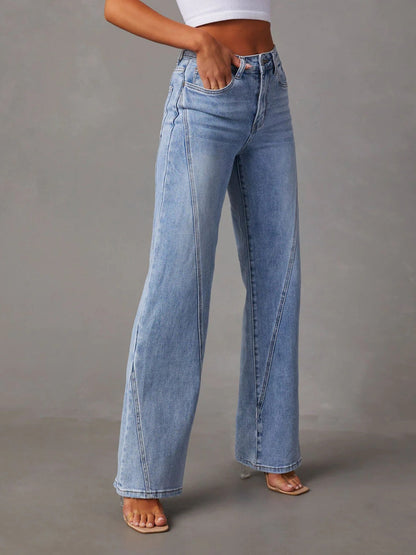 Hazel Blues® |  High Waist Straight Jeans with Pockets