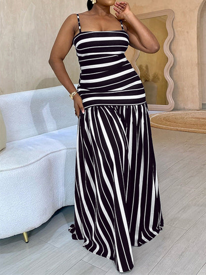 Hazel Blues® | Striped Spaghetti Strap Maxi Dress