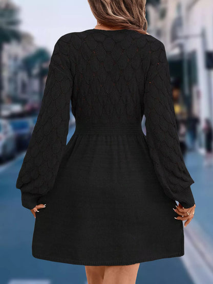 Hazel Blues® |  V-Neck Long Sleeve Sweater Dress