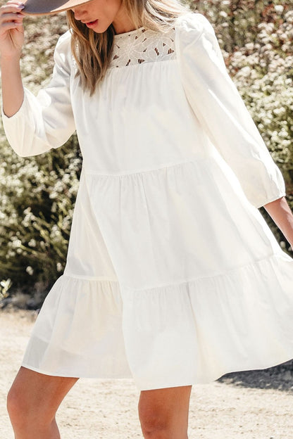 Hazel Blues® |  3/4 Sleeve Tiered Mini Dress