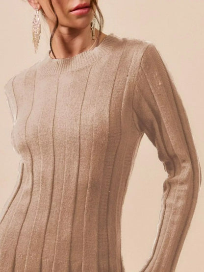 Hazel Blues® |  SO ME Ribbed Long Sleeve Mini Sweater Dress