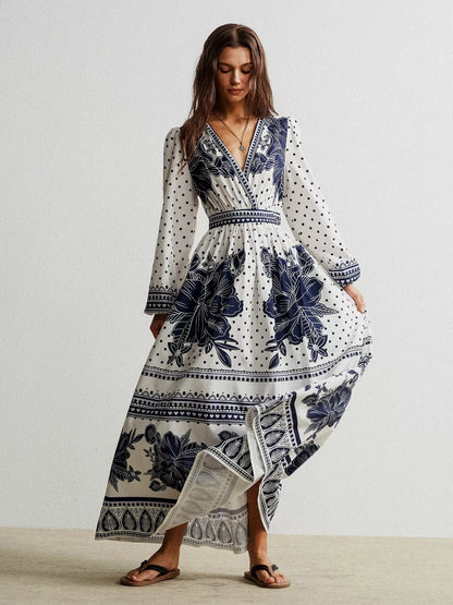 Hazel Blues® |  Floral Print Long Sleeve Maxi Dress