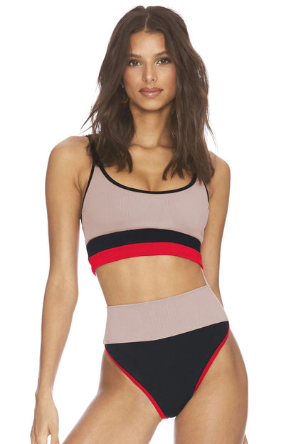 Hazel Blues® |  Color Block Spaghetti Strap Two-Piece Swim Set