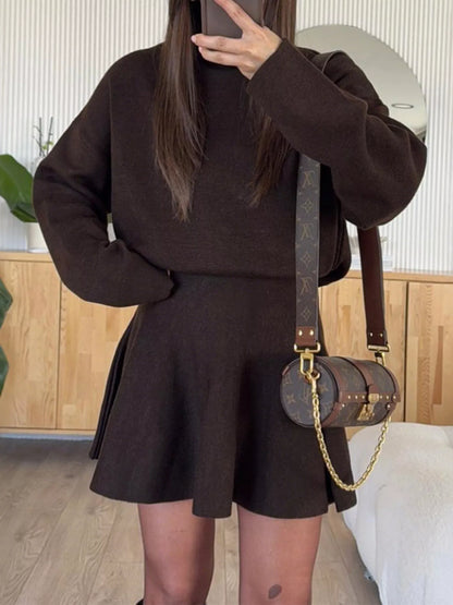 Hazel Blues® |  Round Neck Long Sleeve Mini Sweater Dress