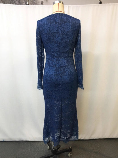 Hazel Blues® | Lace Long Sleeve Midi Dress