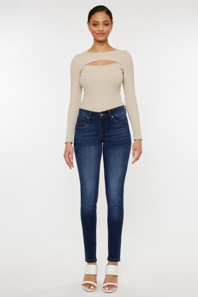 Hazel Blues® |  Kancan Mid Rise Gradient Skinny Jeans