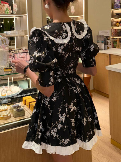 Hazel Blues® |  Floral Print Puff Sleeve Mini Dress