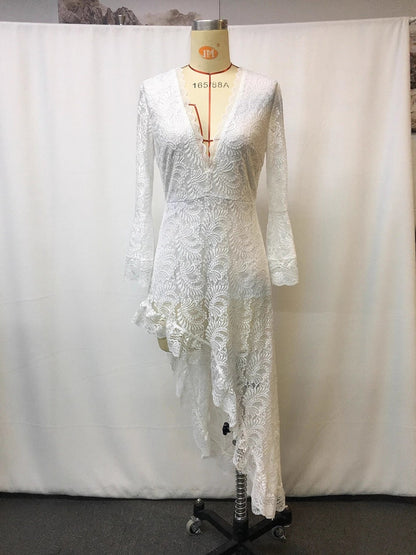 Hazel Blues® |  Lace High-Low V-Neck Dress