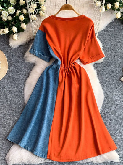 Hazel Blues® |  Color Block Short Sleeve Casual Dress