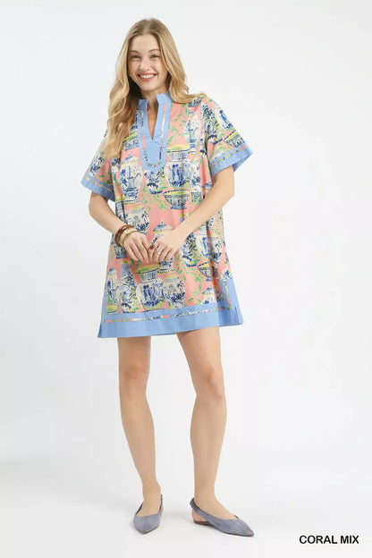 Hazel Blues® |  Umgee Mix Abstract Print Mini Dress