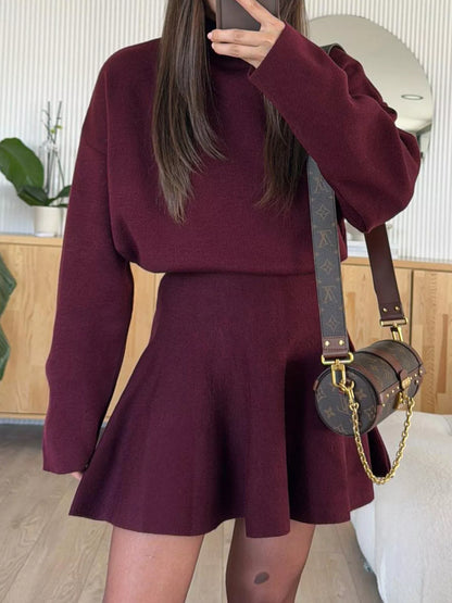 Hazel Blues® |  Round Neck Long Sleeve Mini Sweater Dress