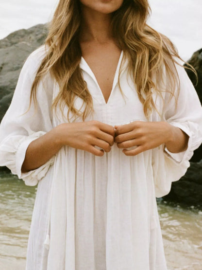 Hazel Blues® |  Tie Neck 3/4 Sleeve Midi Dress
