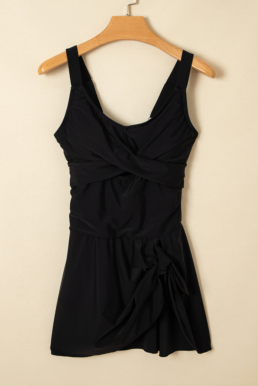 Hazel Blues® |  Sea Green Adjustable Straps Cutout Ruched Knot Slit One Piece Swim Dress