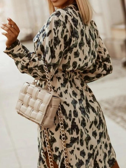 Hazel Blues® |  Printed Button Front Long Sleeve Dress