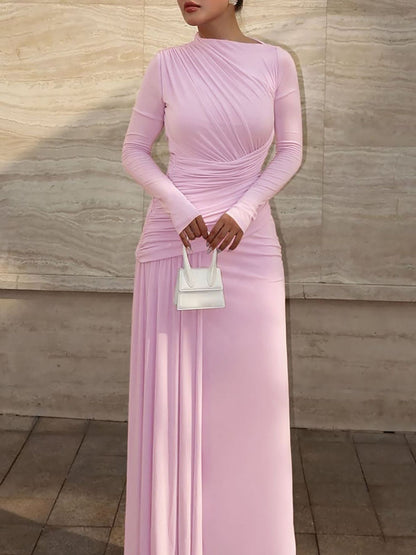 Hazel Blues® |  Ruched Long Sleeve Mermaid Maxi Dress
