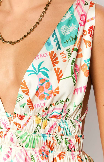 Genovia Dolce Vita Print Mini Dress