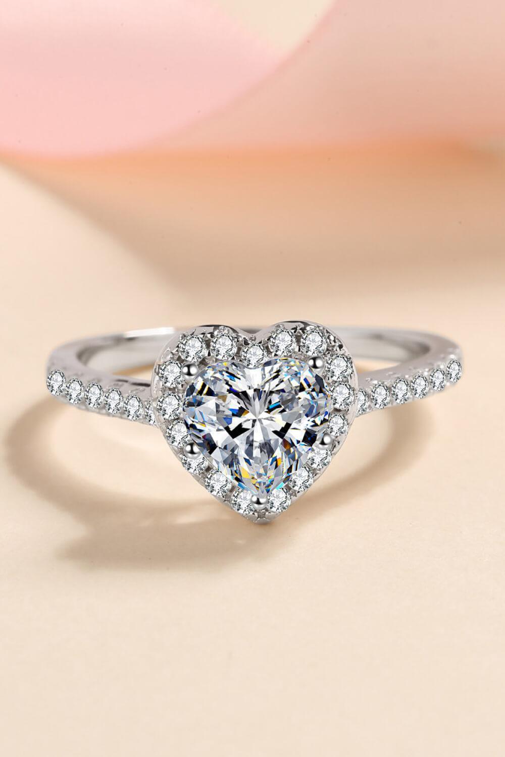 Hazel Blues® | 1 Carat Moissanite Heart-Shaped Ring