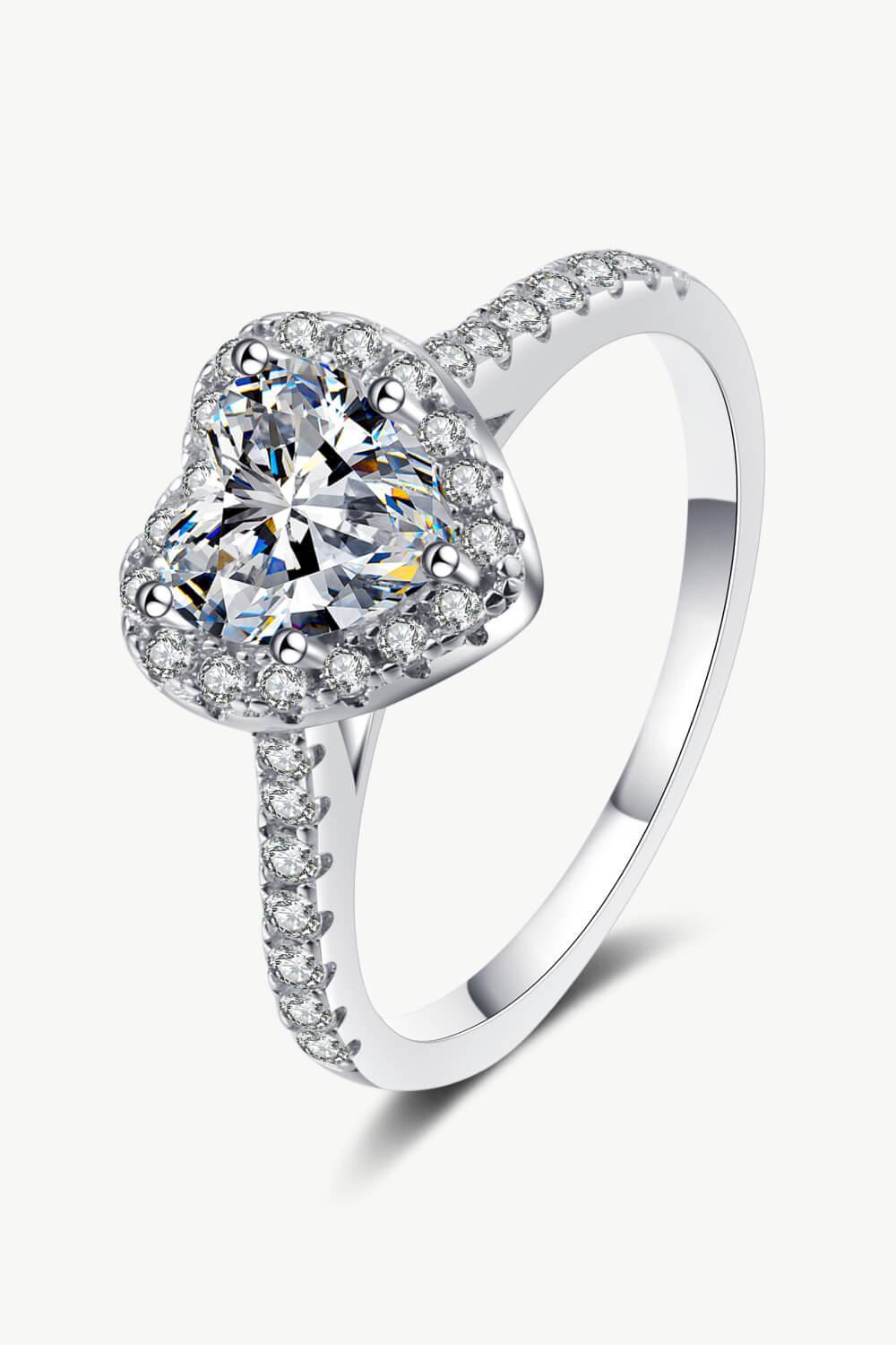 Hazel Blues® | 1 Carat Moissanite Heart-Shaped Ring