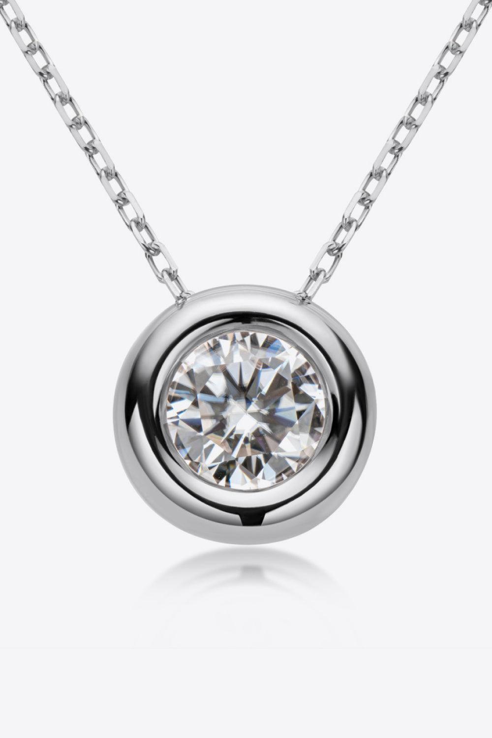 Hazel Blues® | 1 Carat Moissanite Pendant 925 Sterling Silver Necklace