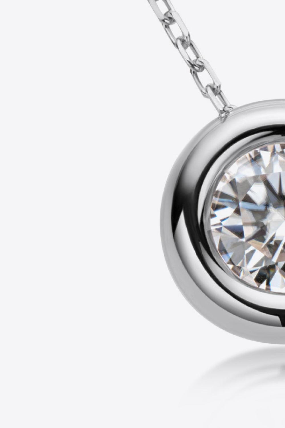 Hazel Blues® | 1 Carat Moissanite Pendant 925 Sterling Silver Necklace