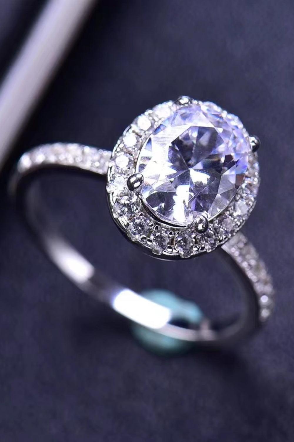 Hazel Blues® | 2 Carat Moissanite Platinum-Plated Ring