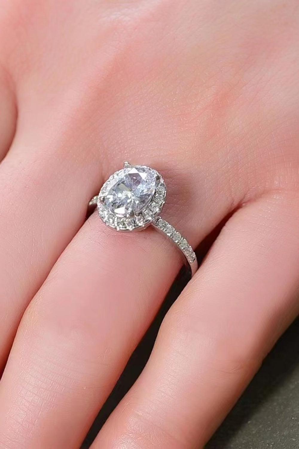 Hazel Blues® | 2 Carat Moissanite Platinum-Plated Ring