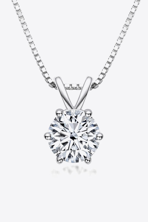 Hazel Blues® | 925 Sterling Silver 1 Carat Moissanite Pendant Necklace
