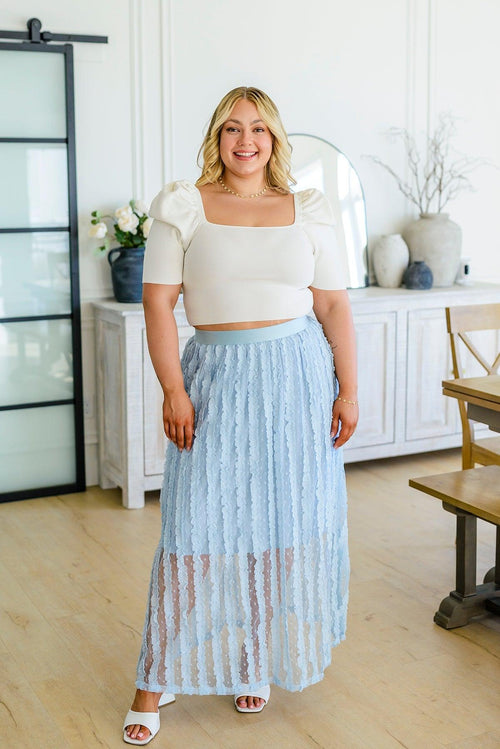 Hazel Blues® | Cascading Ruffles A-Line Skirt