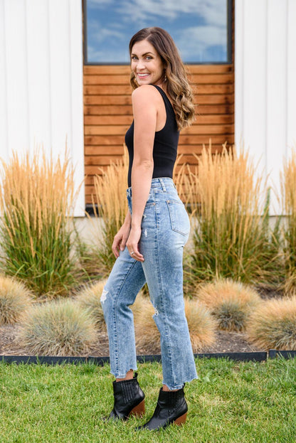 Hazel Blues® | Cityscape Cropped Chew Hem