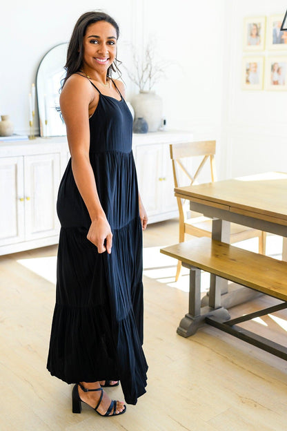 Hazel Blues® | Classically Cool Tiered Maxi Dress