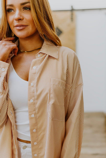 Hazel Blues® | Easy On The Eyes Striped Button Up