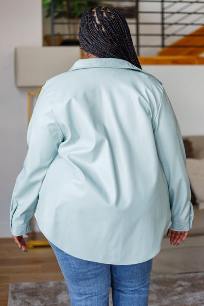 Hazel Blues® | Endlessly Longing Faux Leather Shacket