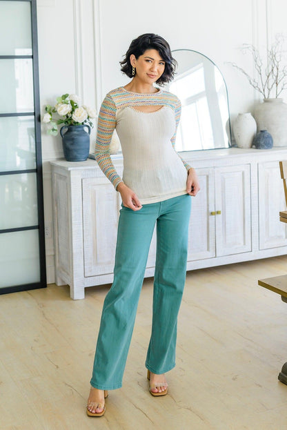 Hazel Blues® | Evidently Extra Peekaboo Cut Out Top