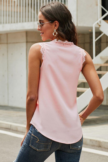 Hazel Blues® | Eyelash Lace V-Neck Tank Top