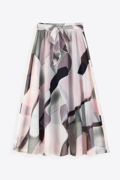 Hazel Blues® | Floral Tie-Waist Skirt