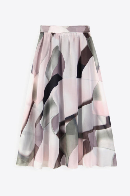 Hazel Blues® | Floral Tie-Waist Skirt
