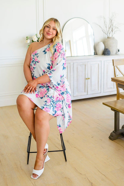 Hazel Blues® | Forever Smitten Floral One Shoulder Dress