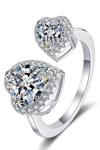 Hazel Blues® | Heart-Shape Moissanite Open Ring