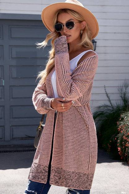Hazel Blues® | Heathered Open Front Longline Cardigan