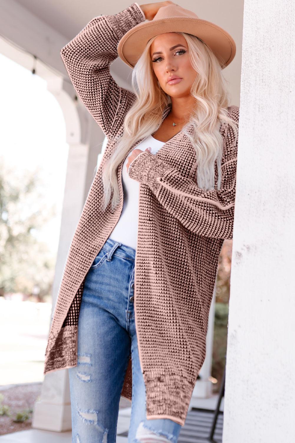 Hazel Blues® | Heathered Open Front Longline Cardigan