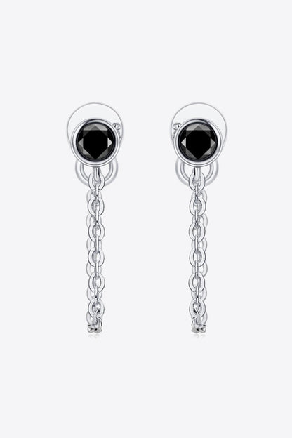 Hazel Blues® | Inlaid Moissanite Chain Earrings