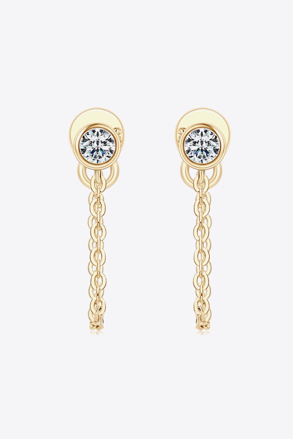 Hazel Blues® | Inlaid Moissanite Chain Earrings