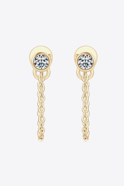 Hazel Blues® | Inlaid Moissanite Chain Earrings
