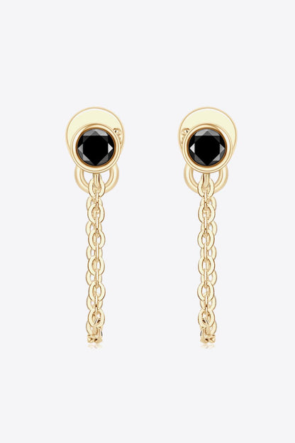 Hazel Blues® | Inlaid Moissanite Chain Earrings