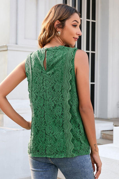 Hazel Blues® |  Lace V-Neck Tank