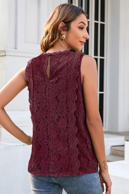 Hazel Blues® |  Lace V-Neck Tank