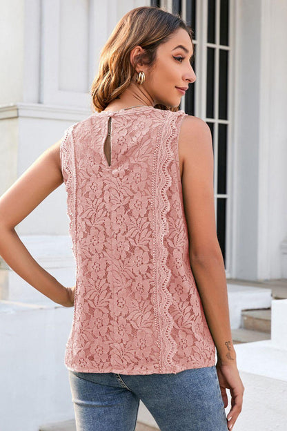 Hazel Blues® |  Lace V-Neck Tank