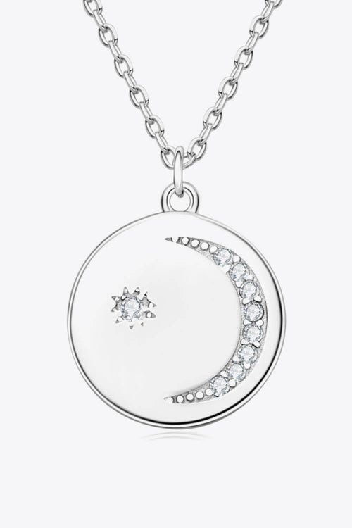 Hazel Blues® | Moissanite Round Pendant Necklace