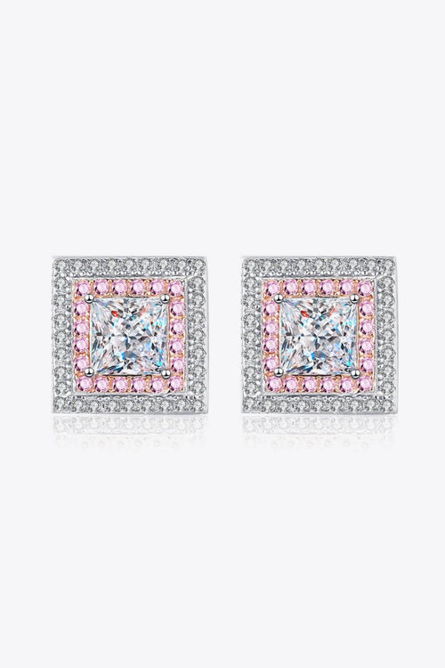 Hazel Blues® | Moissanite Square Stud Earrings